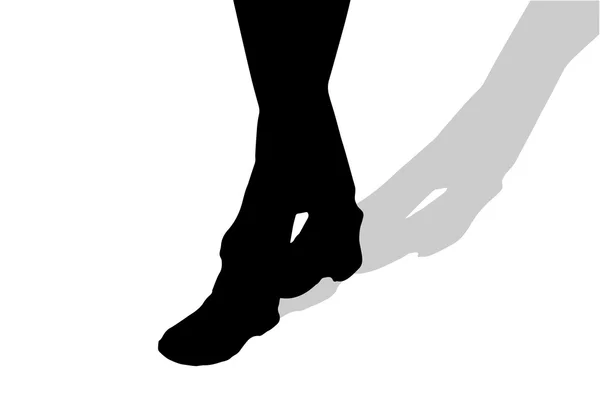 Silhouette of male feet. — Stock Vector