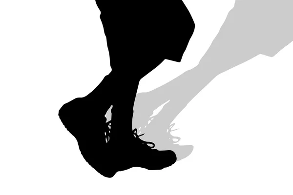 Silueta de los pies masculinos . — Vector de stock