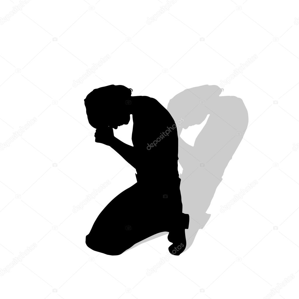 silhouette of a woman praying
