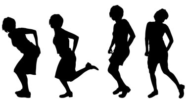 Siyah bir kadın silüeti.