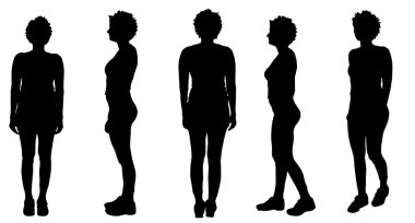 Siyah bir kadın silüeti.