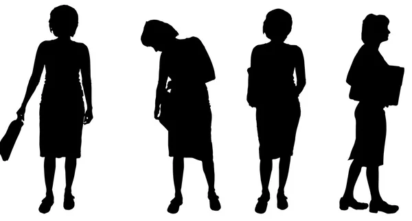 Silhouette noire d'une femme . — Image vectorielle