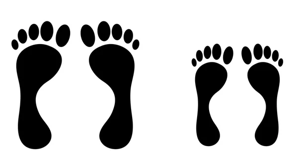 Silhouette human foot — 스톡 벡터