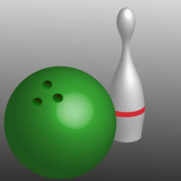 3D-bal voor bowling. — Stockvector