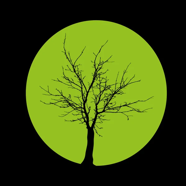 Logo verde con árbol — Vector de stock