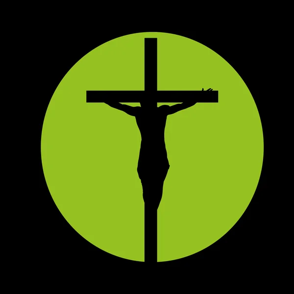 Silhouette noire Jesus — Image vectorielle