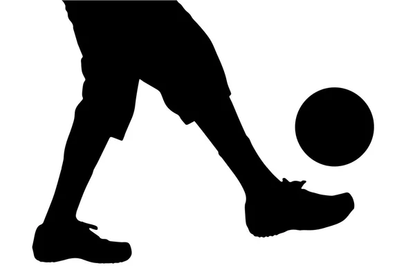 Man legs playing football. — 图库矢量图片