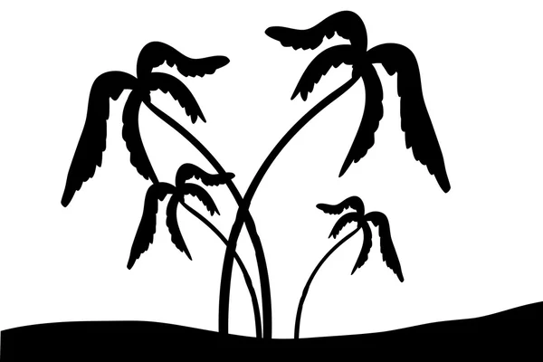 Island with palm trees. — Stock Vector