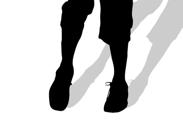 Silhouette dei piedi maschili . — Vettoriale Stock