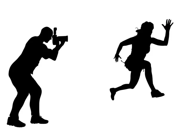 Fotograf bei der Arbeit mit Action-Sportler — Stockvektor