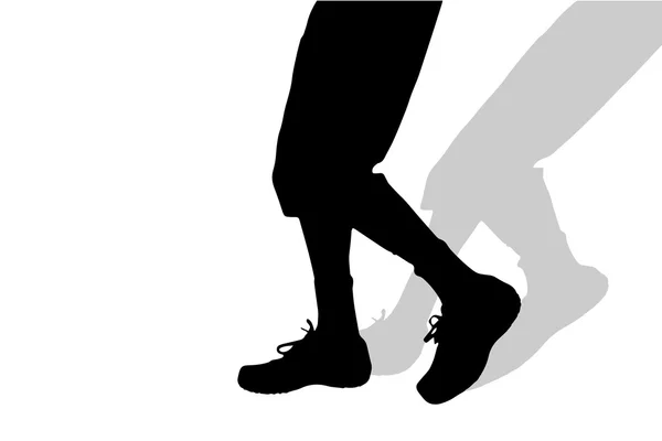 Silhouette des pieds masculins . — Image vectorielle