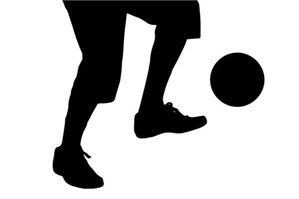 Homem pernas jogando futebol . — Vetor de Stock