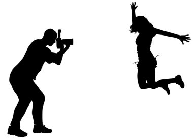 fotoğrafçı atlet eylem ile iş yerinde.