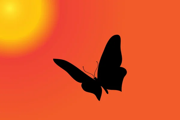 Noir Silhouette de papillon . — Image vectorielle