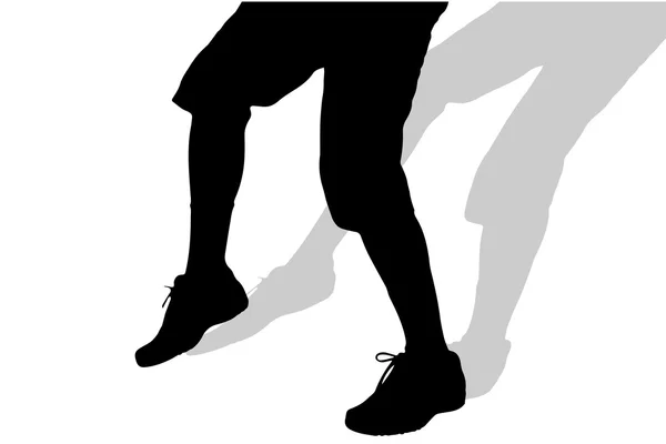 Silhouette männlicher Füße. — Stockvektor