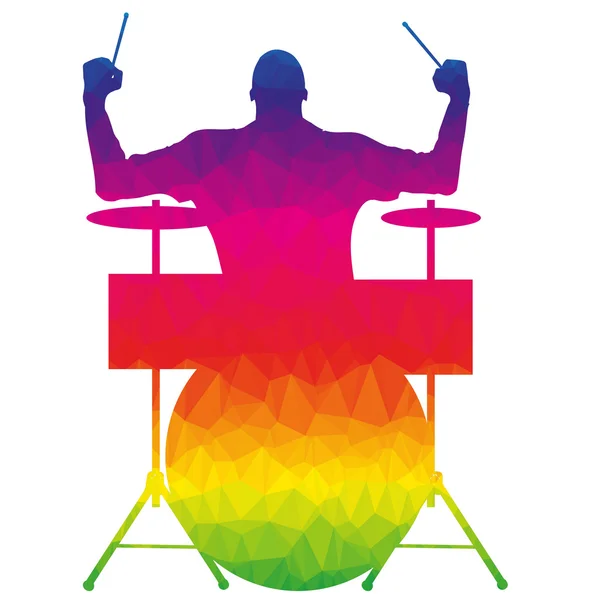 Farbsilhouette des Musikers — Stockvektor