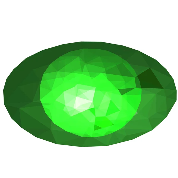 Bijou vert poly bas — Image vectorielle