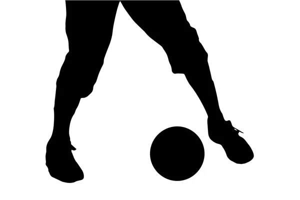 Homme jambes jouer au football . — Image vectorielle