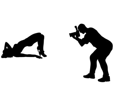 photographer at work with sexy model.