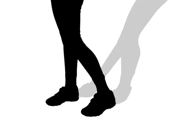 Silhouette dei piedi femminili . — Vettoriale Stock