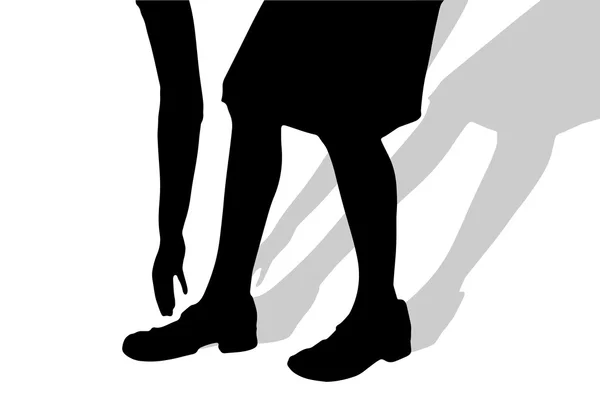 Silhouette dei piedi femminili . — Vettoriale Stock