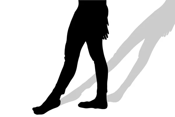 女性の足のシルエット. — ストックベクタ