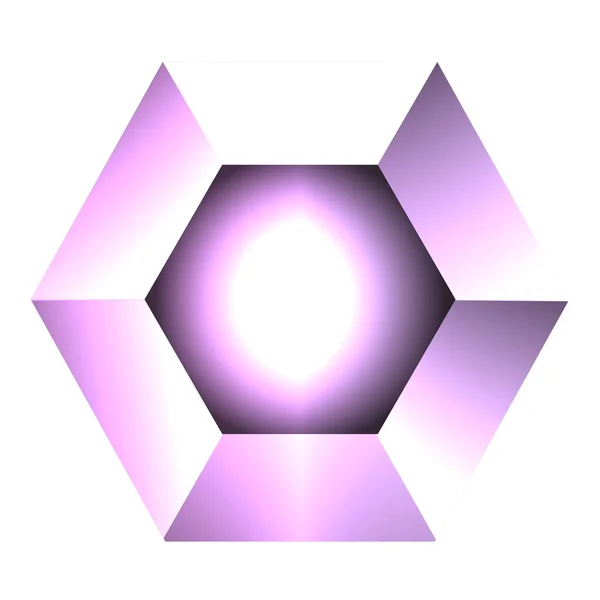 Octágono bajo de poli púrpura — Vector de stock