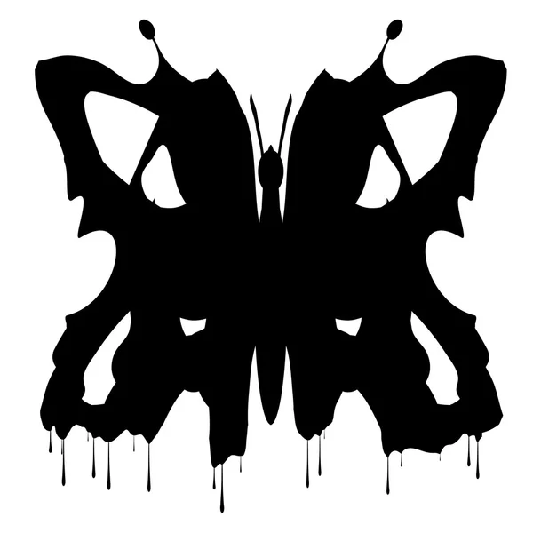 Papillon noir avec une goutte — Image vectorielle