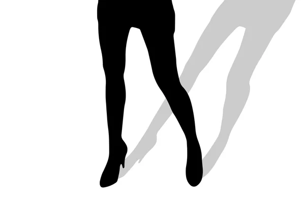 Silhouette dei piedi femminili . — Vettoriale Stock