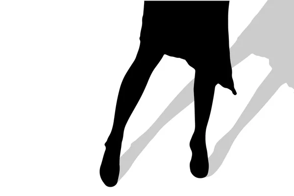 Silhouette of female feet. — Stock Vector