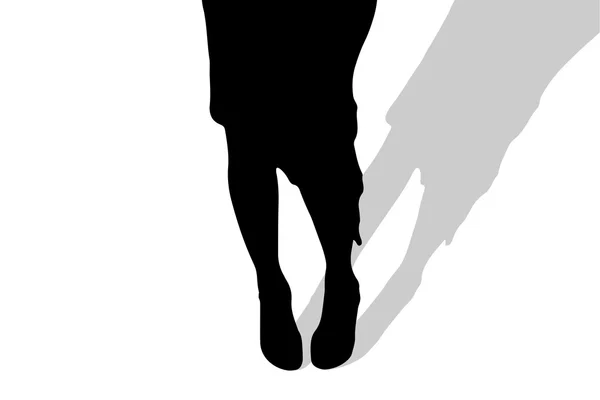 Silhouette of female feet. — Stock Vector