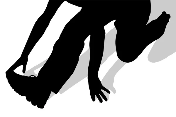 Silhouet van mannelijke voeten. — Stockvector