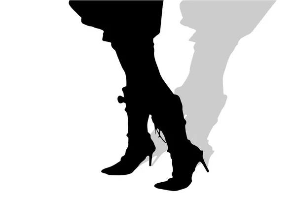 Silhouette dei piedi femminili . — Vettoriale Stock