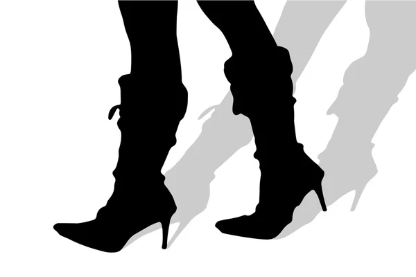 Silhouette dei piedi femminili . — Vettoriale Stock