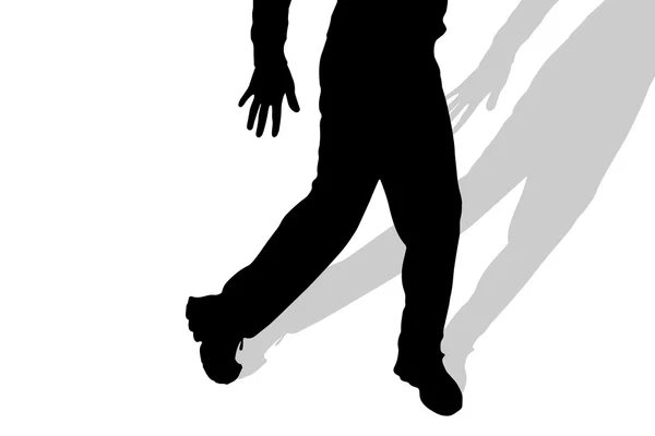 Silhouette des pieds masculins — Image vectorielle