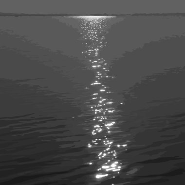 Güneşin yansıması ile su