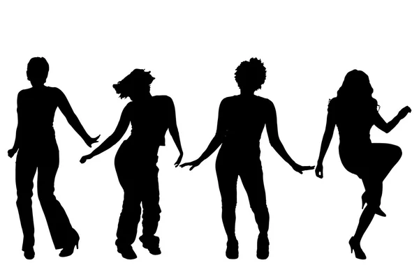 Silhouette nere di donne . — Vettoriale Stock