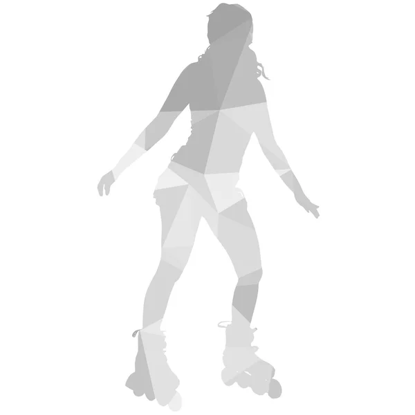 Женщина на роликовых коньках — стоковый вектор