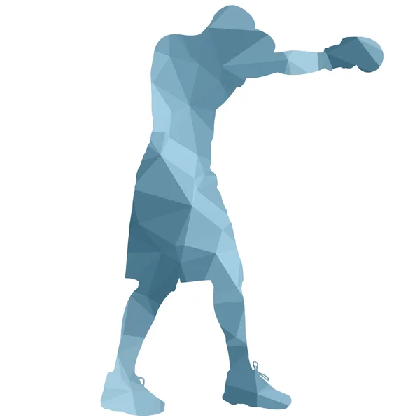 Low poly boxing man — Stock Vector