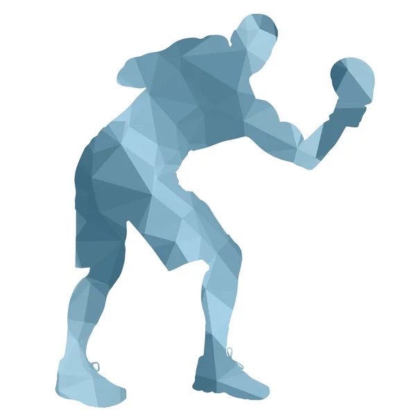 Homme de boxe basse poly — Image vectorielle