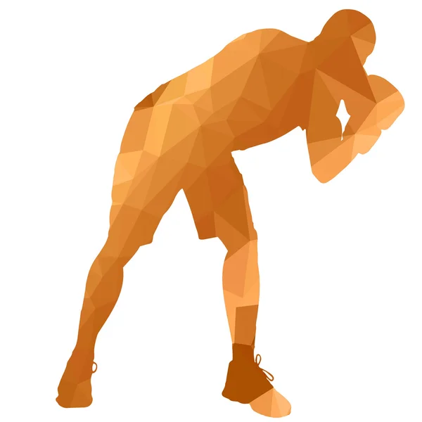 Homme de boxe basse poly — Image vectorielle