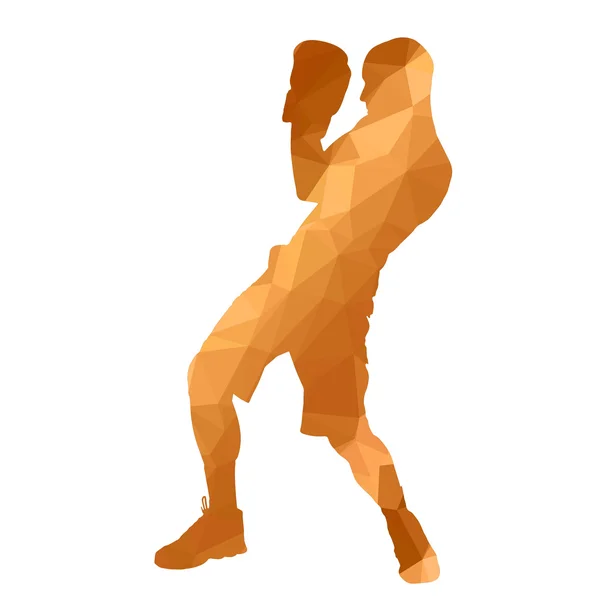Homme de boxe basse poly — Image vectorielle