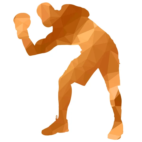 低聚拳击男子 — 图库矢量图片