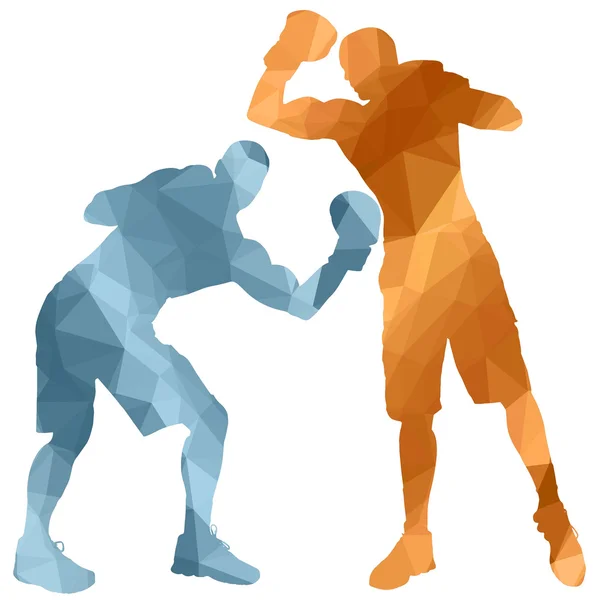 Laag poly boksen vrouwen — Stockvector