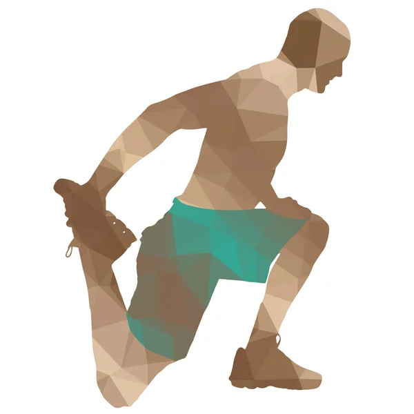 Low poly sport man — Stock Vector