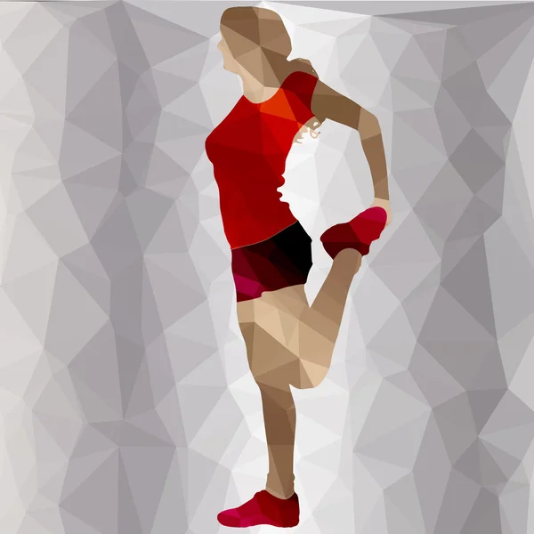 Low poly sport woman — Stock Vector