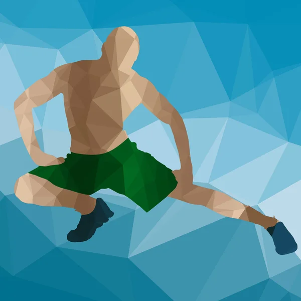 Homme faible poly sport — Image vectorielle