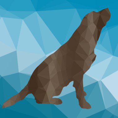 Düşük Poli siluet köpek