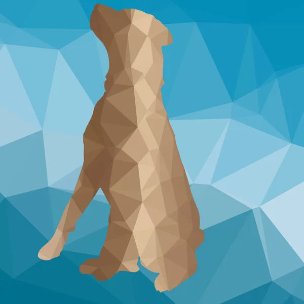 Low Poly Silhouette Hund — Stockvektor