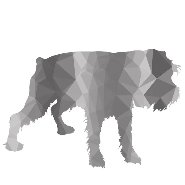 低ポリゴン シルエット犬 — ストックベクタ